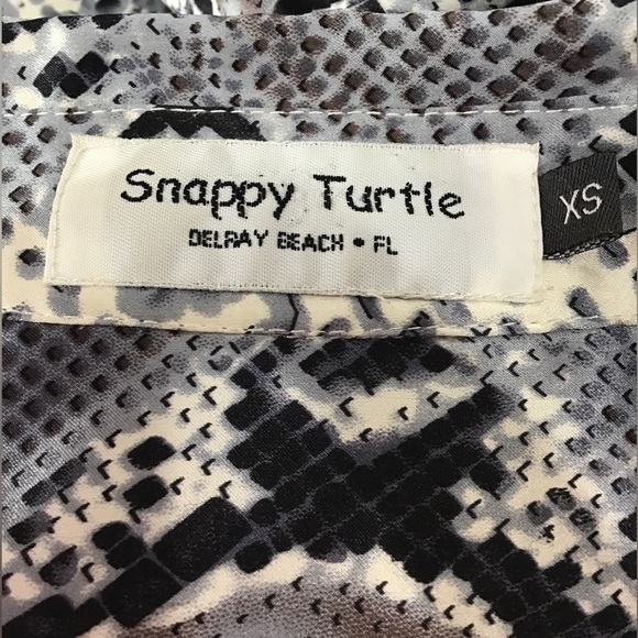 Snappy Turtle Silk Snakeskin Long Sleeve Button Up Blouse Size XS - Picture 5 of 7